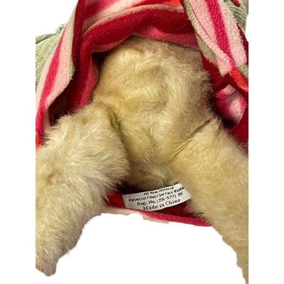 Bearington Collection Stuffed Teddy Bear 16" Striped Dress & Jacket With Red Boo - Picture 3 of 9